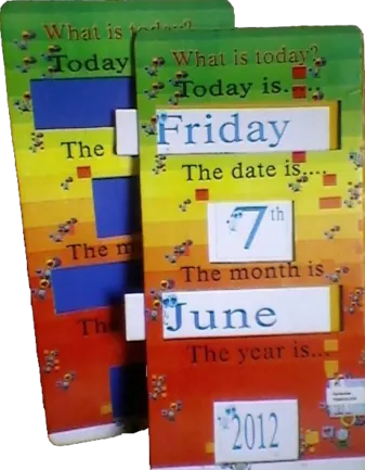 Study calendar boards showing Friday, the 7th, June, 2012