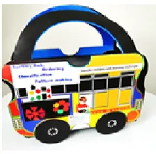 Bus-shaped carry box for the sorting and classification kit