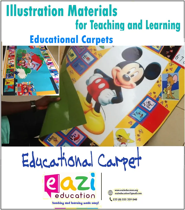 Educational carpet with cartoon characters