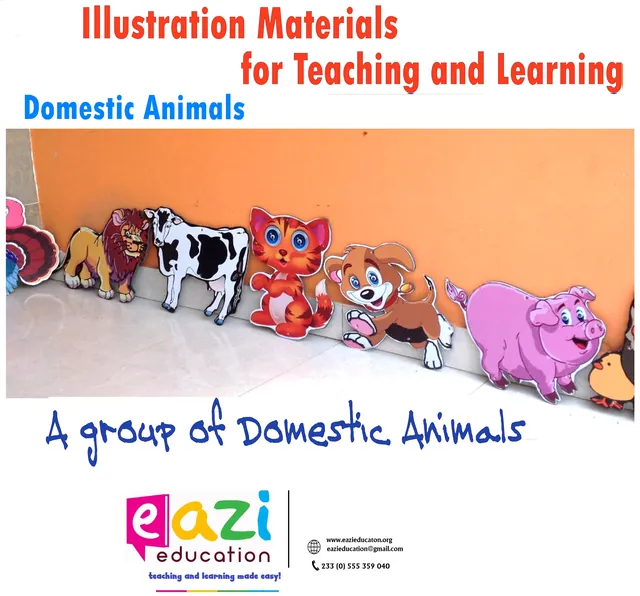 Illustration materials: a group of domestic animals