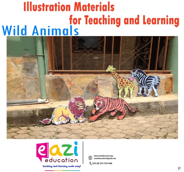 Illustration materials: cut-out wild animals